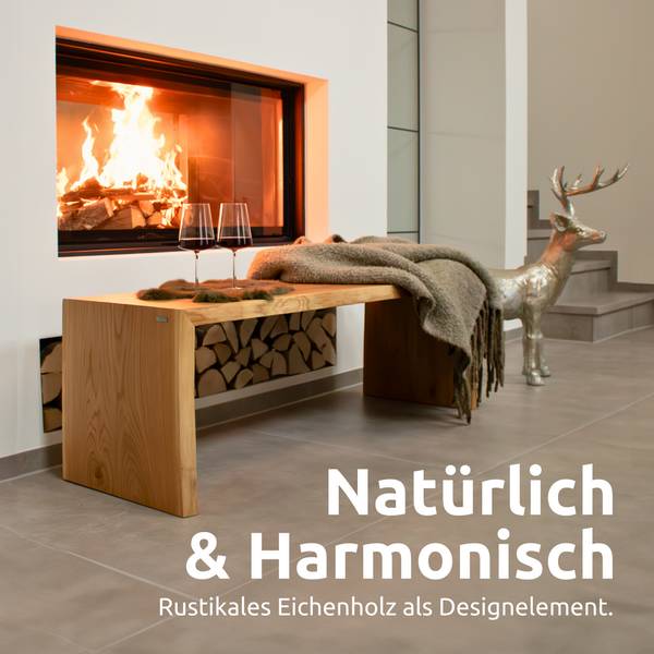 Sitzbank Vivara Braun - Massivholz - 40 x 45 x 80 cm