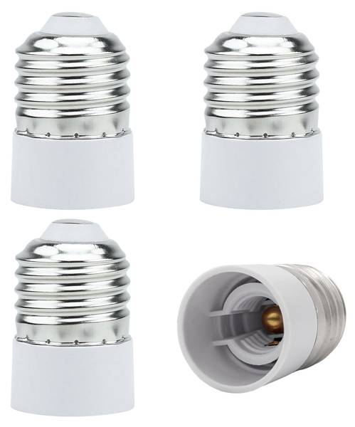 4x E27 auf E14 Lampensockel Adapter Weiß - Kunststoff - 3 x 10 x 10 cm