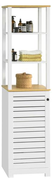 Hoge kast BZR43-W wit - plaatmateriaal op houtbasis - 60 x 160 x 30 cm