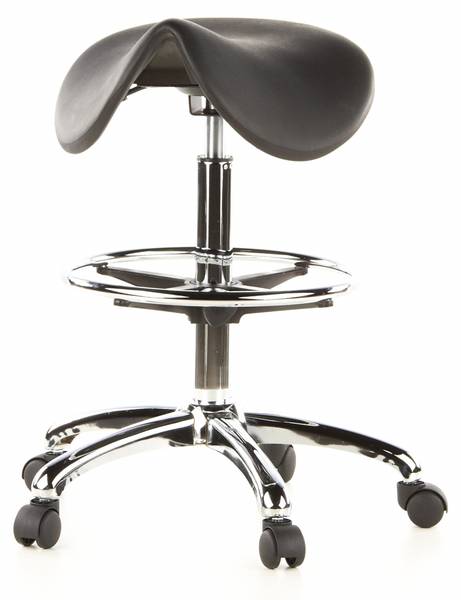 Sattelhocker TOP WORK 13 Schwarz - Flachgewebe - 62 x 85 x 62 cm