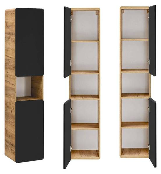 Badmöbel-Set NEW-LUTON-116 6er-Set Grau - Holzwerkstoff - 180 x 200 x 46 cm