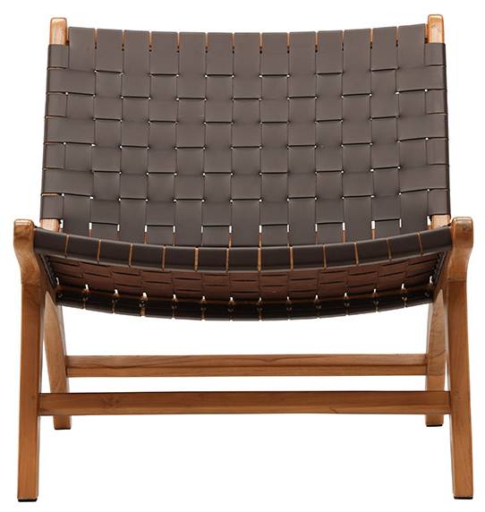 Sessel Rike Braun - Holz teilmassiv - 65 x 75 x 80 cm