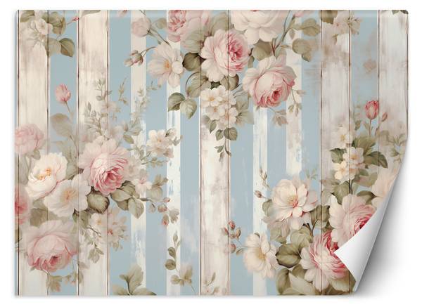 Fototapete Shabby Chic Blumen 350 x 245 cm