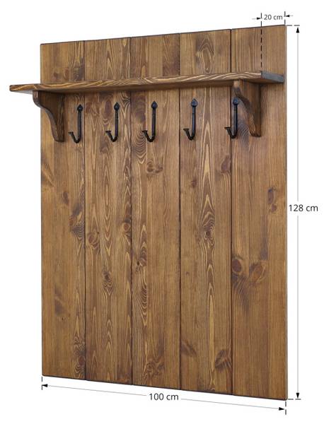 Porte-manteau Rustyk Marron - Pin - 100 x 128 x 20 cm