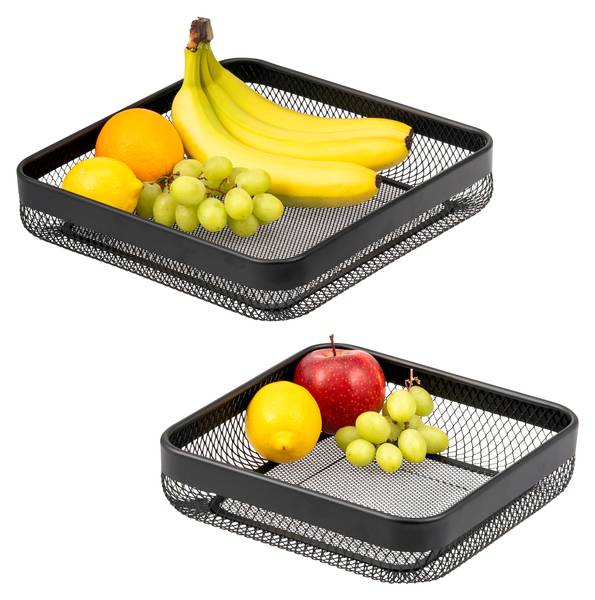 Obstkorb 70435 (2er-Set) Schwarz - Metall - 31 x 6 x 31 cm