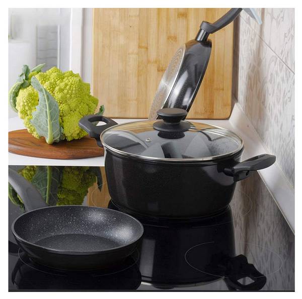 Topfset Bateria Vivant Schwarz - Metall - 50 x 38 x 13 cm