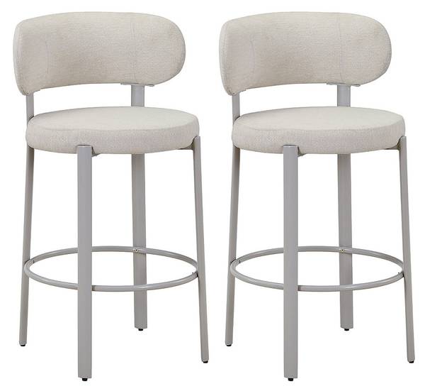 Barhocker ASILOVA 2er-Set Weiß - Textil - 54 x 95 x 53 cm