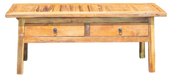 Couchtisch Hana Beige - Massivholz - 130 x 50 x 40 cm