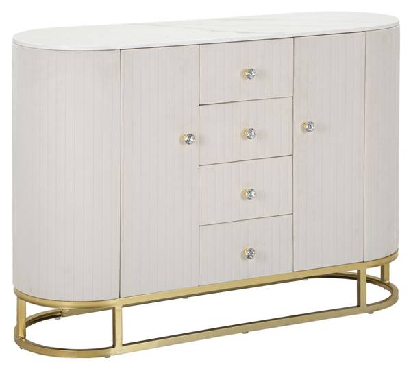 Kommode Montpellier A Beige - Metall - 120 x 85 x 40 cm