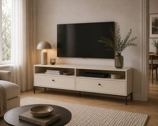TV-Schrank Una Beige - Holzwerkstoff - 150 x 60 x 40 cm