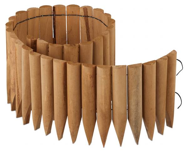 Rasenkante Holz 20 cm hoch Braun - Holzwerkstoff - 120 x 20 x 2 cm