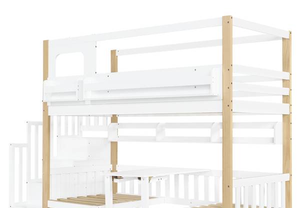 Kinderbett K-1941 Braun - Holzwerkstoff - 105 x 181 x 255 cm