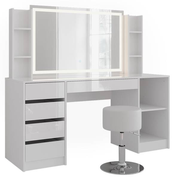 Schminktisch Sherry 57655 Weiß - Holzwerkstoff - 159 x 76 x 51 cm