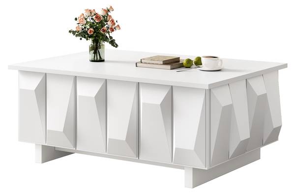 Couchtisch Eurynom Ⅰ Weiß - Holzwerkstoff - 95 x 40 x 67 cm