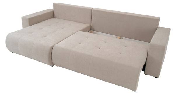 Ecksofa ARMARI mit Schlaffunktion Creme - Ecke davorstehend links