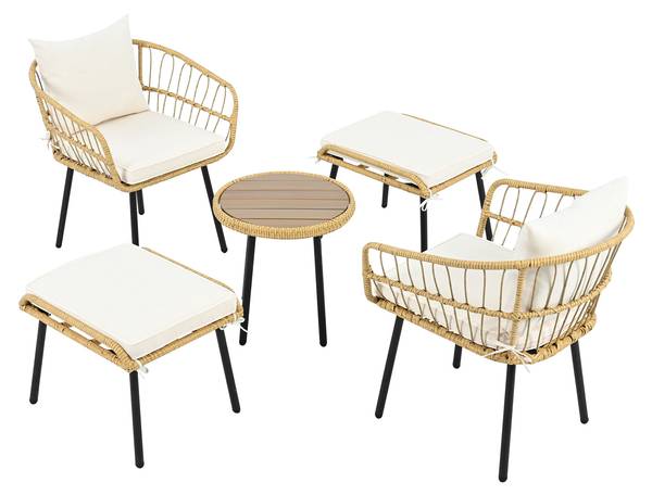 Gartensitzgruppen Peaksilver 5er-Set Braun - Textil