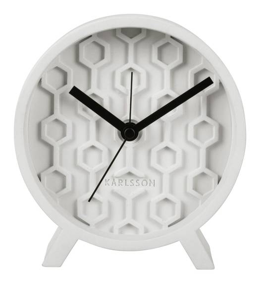 Wecker Honeycomb Weiß - Stein - 13 x 6 x 13 cm