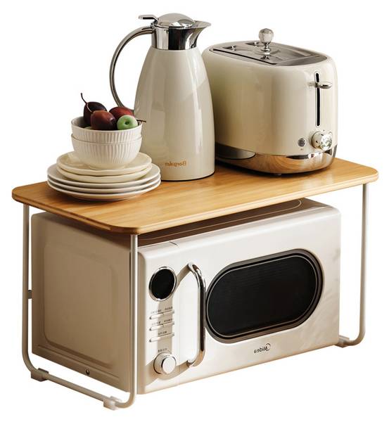 Küchenregal Y-001-57 Braun - Bambus - Metall - 31 x 31 x 57 cm