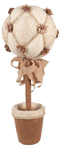 Decoratie Beeld Bloem Deco&Malachi beige - textiel - 20 x 50 x 20 cm