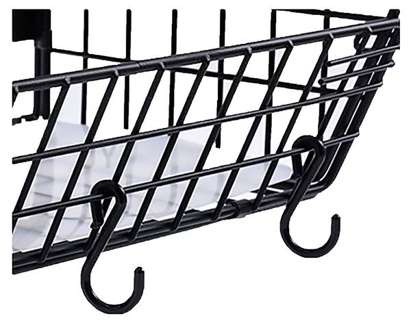 Fruitmand wandrek magnetisch 2-set zwart - donkerbruin