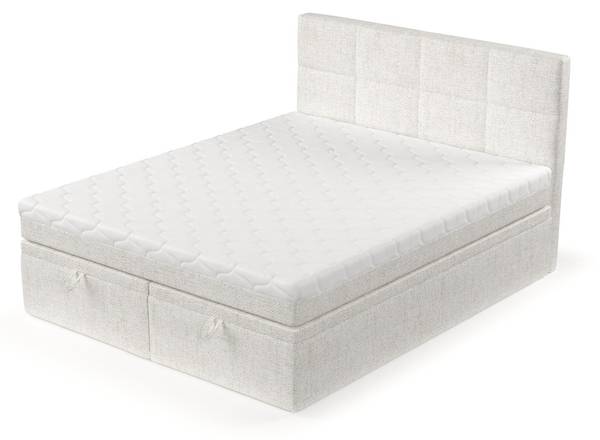 Boxspringbett TESSA mit Stauraum Neve Creme - Liegefläche Breite: 160 cm