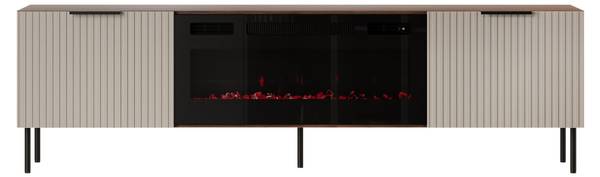 TV-Lowboard Almera mit Kamin Braun - Holzwerkstoff - 181 x 53 x 42 cm