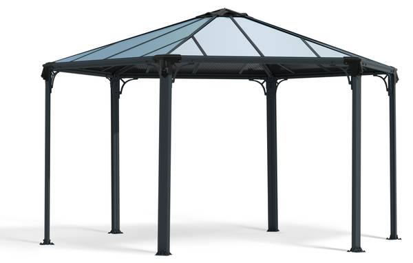 Pavillon Monaco Grau - Metall - 390 x 290 x 450 cm