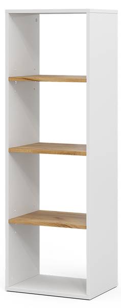 Bücherregal Tomy 54681 Eiche Dekor - Reinweiß - Eiche Weiß Dekor - 40 x 120 cm