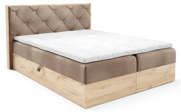 Boxspringbett HELIOS Beige - Breite: 149 cm