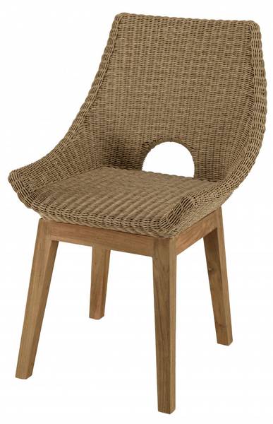 Gartenstuhl KALLY 2er Set Braun - Massivholz - 62 x 88 x 55 cm