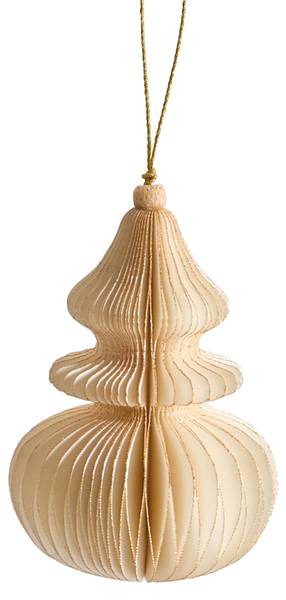Kerstballen ALTAELVA beige - papier - 8 x 10 x 8 cm