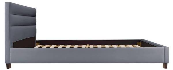 Bettrahmen FAUSTIN Grau - Textil - 215 x 89 x 185 cm