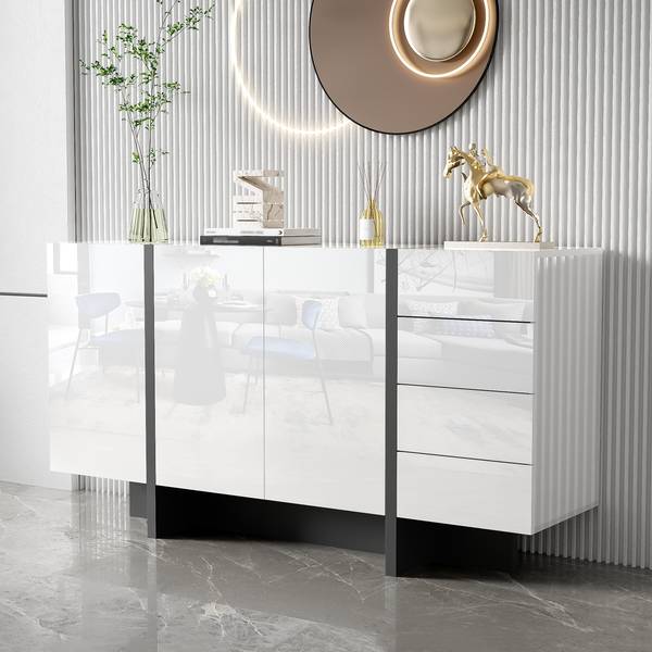 Sideboard O110127 Weiß - Holzwerkstoff - 150 x 81 x 40 cm