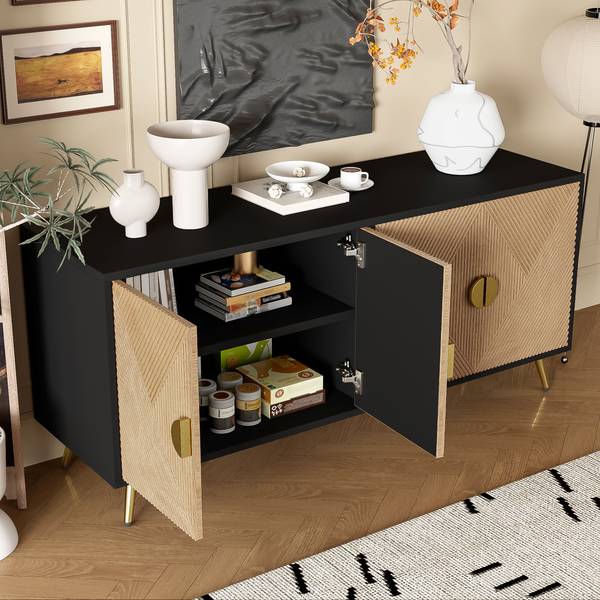 Sideboard mit 4 Türen O30104 Braun - Holzwerkstoff - 160 x 75 x 40 cm