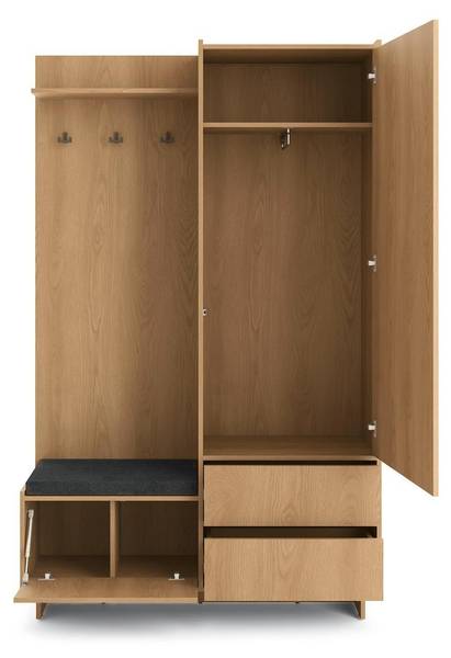 Garderobe Suna mit Kissen Braun - Holzwerkstoff - 125 x 201 x 39 cm