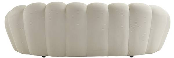 3-Sitzer Sofa Victoria Bubble Weiß - Kunstfell - 72 x 242 x 78 cm