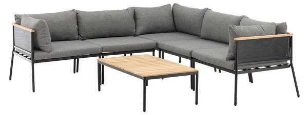 Lounge-Set Nettan 2-teilig Schwarz - Metall - 60 x 35 x 106 cm