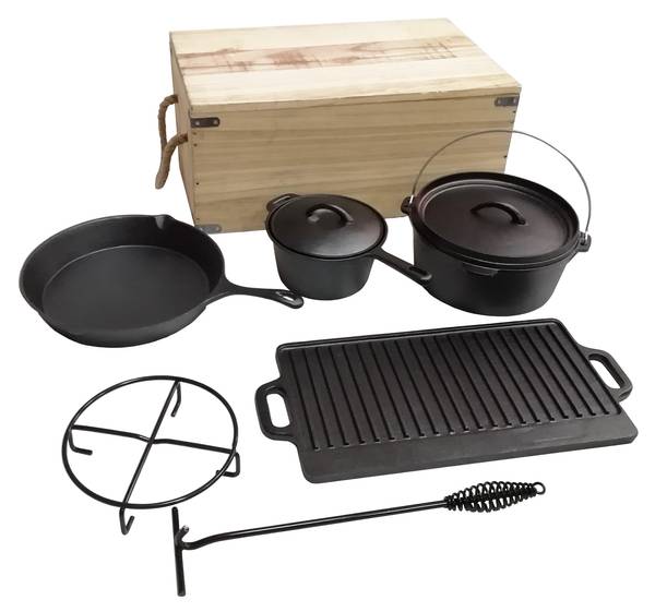Kochset SIENA 6-teilig Schwarz - Metall - 34 x 24 x 55 cm