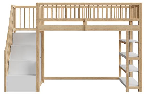 Hoogslaper NaturZoom Ⅰ bruin - grenenhout - 96 x 169 x 254 cm