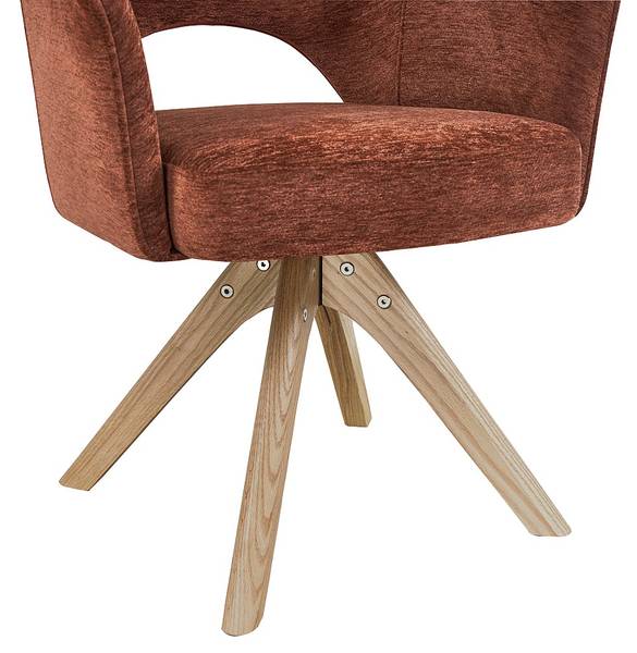 Stuhl KONYA Braun - Textil - 57 x 80 x 62 cm