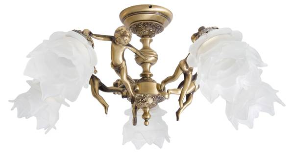 Deckenleuchte PUTTI Braun - Weiß - Glas - Metall - 60 x 25 x 60 cm