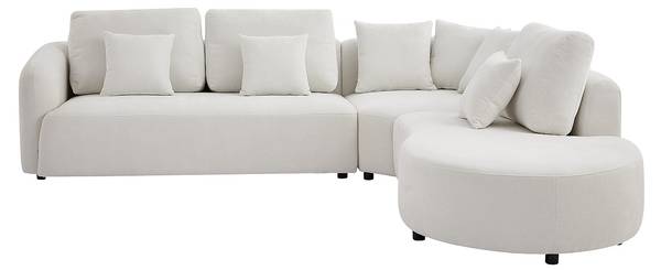 Sofa ohne Schlafmöglichkeit LOMESI Weiß - Textil - 302 x 90 x 264 cm