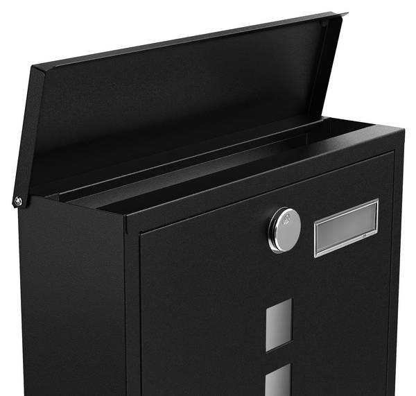 Briefkasten Malabo Schwarz - Metall - 10 x 34 x 31 cm