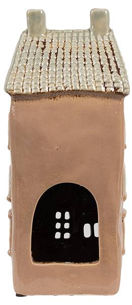 Teelichthalter Haus Hoofddorp Braun - Keramik - 9 x 28 x 12 cm