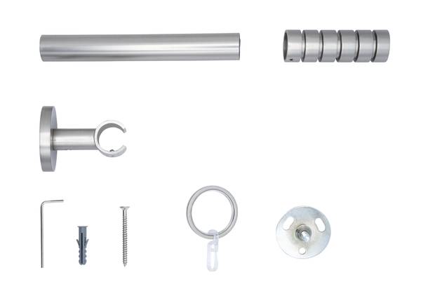 Gardinenstange auf Maß classic-rille II Silber - Breite: 100 cm