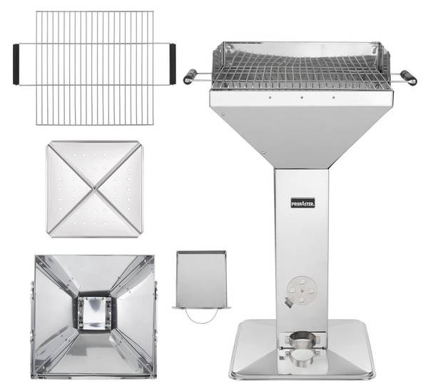 Trichtergrill DALTON Silber - Metall - 63 x 91 x 48 cm