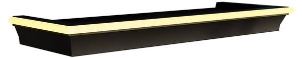 Wandregal Wrotyn mit wamweisser LED Schwarz - Gelb - Kunststoff - 46 x 5 x 16 cm