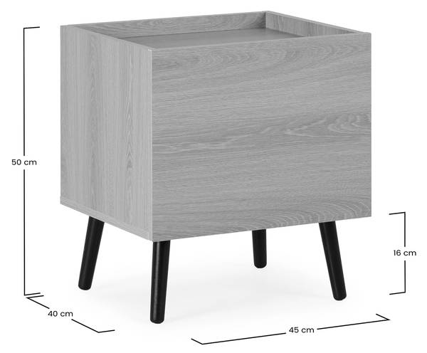 Table de chevet Siren Marron - Bois manufacturé - 40 x 50 x 45 cm