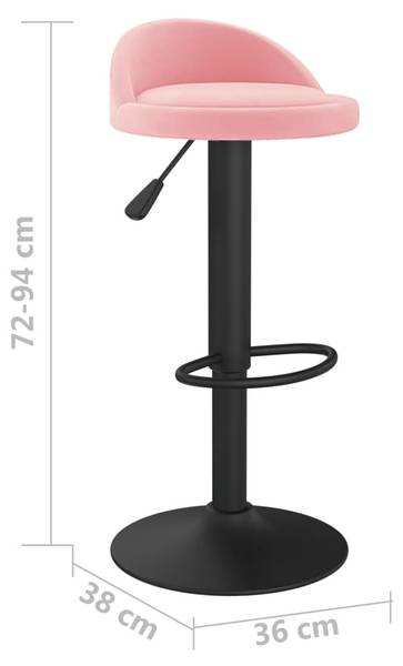Tabouret de bar 3007071-2 lot de 2 Rose foncé