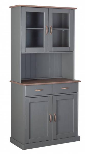 Sideboard mit 2 geschlossenen Türen Grau - Massivholz - 45 x 190 x 90 cm